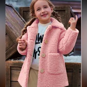 Pink Sherpa Botton Down Jacket